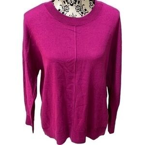 Alfani Womens Sweater Berry Purple Size  Medium Ribbed Knitted Pullover $59